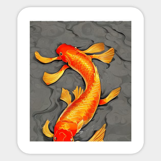 The Art of Koi Fish: A Visual Feast for Your Eyes 12 Sticker by Painthat